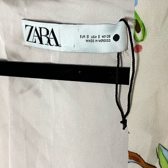 ZARA PRINTED KIMONO WITH BELT SIZE S LONG SLEEVES - Picture 8 of 9